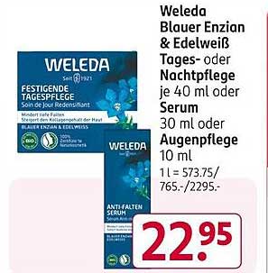 Weleda Blauer Enzian & Edelweiß Tages- oder Nachtpflege je 40 ml oder Serum 30 ml oder Augenpflege 10 ml
