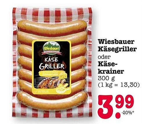 Wiesbauer Käsegriller oder Käsekrainer 300 g