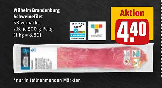 Wilhelm Brandenburg Schweinefilet SB-verpackt, z.B. je 500-g-Pckg.