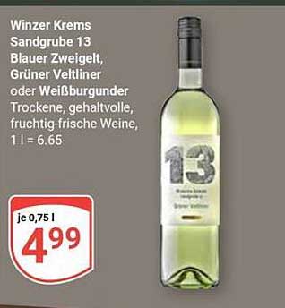 Winzer Krems Sandgrube 13 - Blauer Zweigelt, Grüner Veltliner oder Weißburgunder
