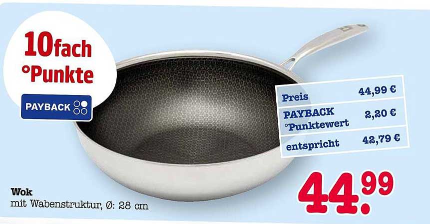 Wok mit Wabenstruktur, Ø 28 cm