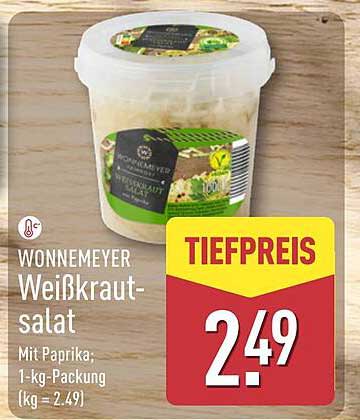 Wonnemeyer Weißkrautsalat mit Paprika; 1-kg-Packung