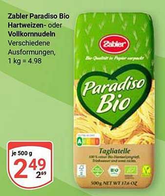 Zabler Paradiso Bio Hartweizen- oder Vollkornnudeln