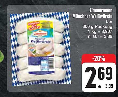 Zimmermann Münchner Weißwürste 5er Pack