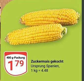 Zuckermais gekocht 400 g - Herkunft Spanien