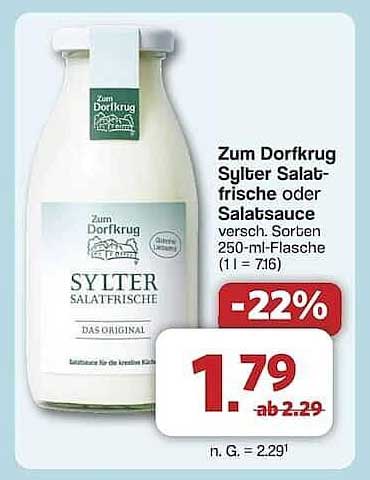 Zum Dorfkrug Sylter Salatfrische oder Salatsauce 250-ml-Flasche