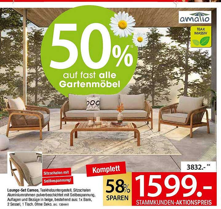50% Rabatt auf fast alle Gartenmöbel
