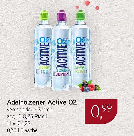 Adelholzener Active O2 - verschiedene Sorten