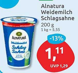 Alnatura Weidemilch Schlag sahne 200 g