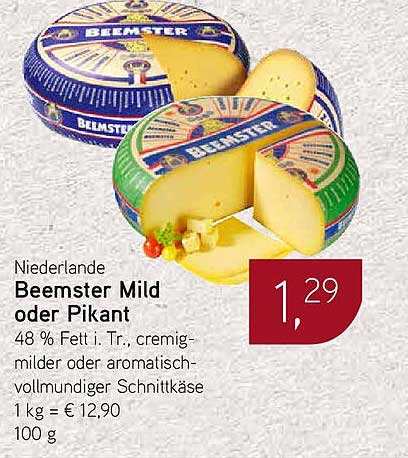 Beemster Mild oder Pikant - 48 % Fett i. Tr.