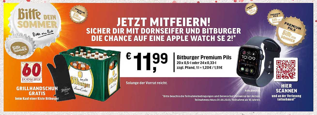 Bitburger Premium Pils - 20 x 0,5l oder 24 x 0,33l für nur 11,99 €