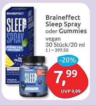 Braineffect Sleep Spray oder Gummies – vegan und entspannend