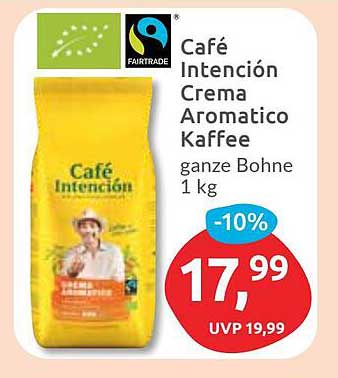 Café Intención Crema Aromatico Kaffee ganze Bohne 1 kg