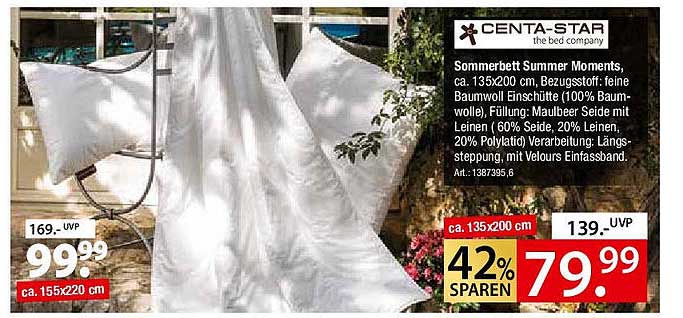 CENTA-STAR Sommerbett Summer Moments 135x200 cm