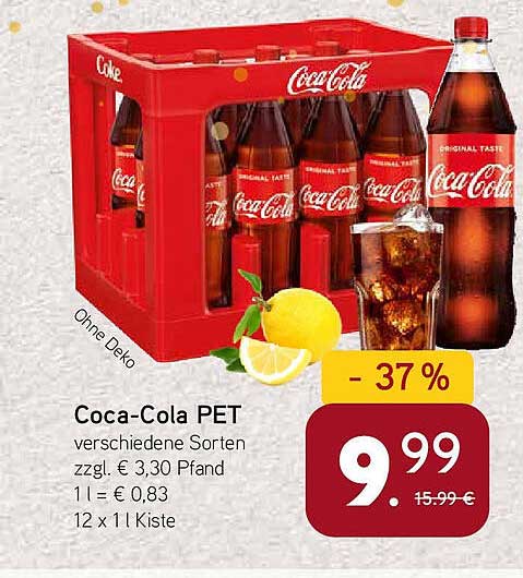 Coca-Cola PET verschiedene Sorten zzgl. € 3,30 Pfand