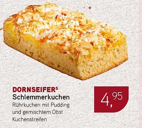 DORNSEIFER® Schlemmerkuchen - Rührkuchen mit Pudding und gemischtem Obst Kuchenstreifen
