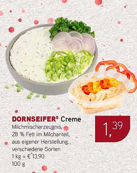 DORNSEIFERS Creme, Milchmischzeugnis, 28 % Fett im Milchanteil