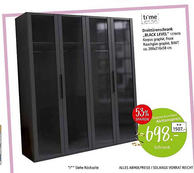 Drehtürenschrank „BLACK LEVEL“