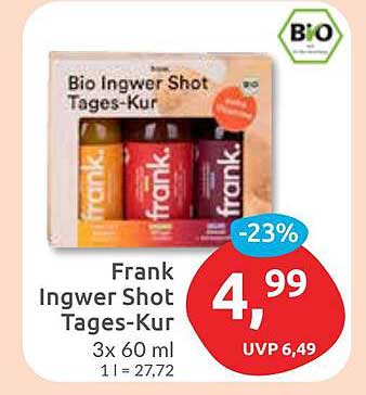 Frank Ingwer Shot Tages-Kur 3x 60 ml
