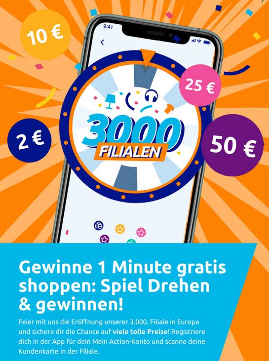 Gewinne 1 Minute gratis shoppen: Spiel Drehen & gewinnen!