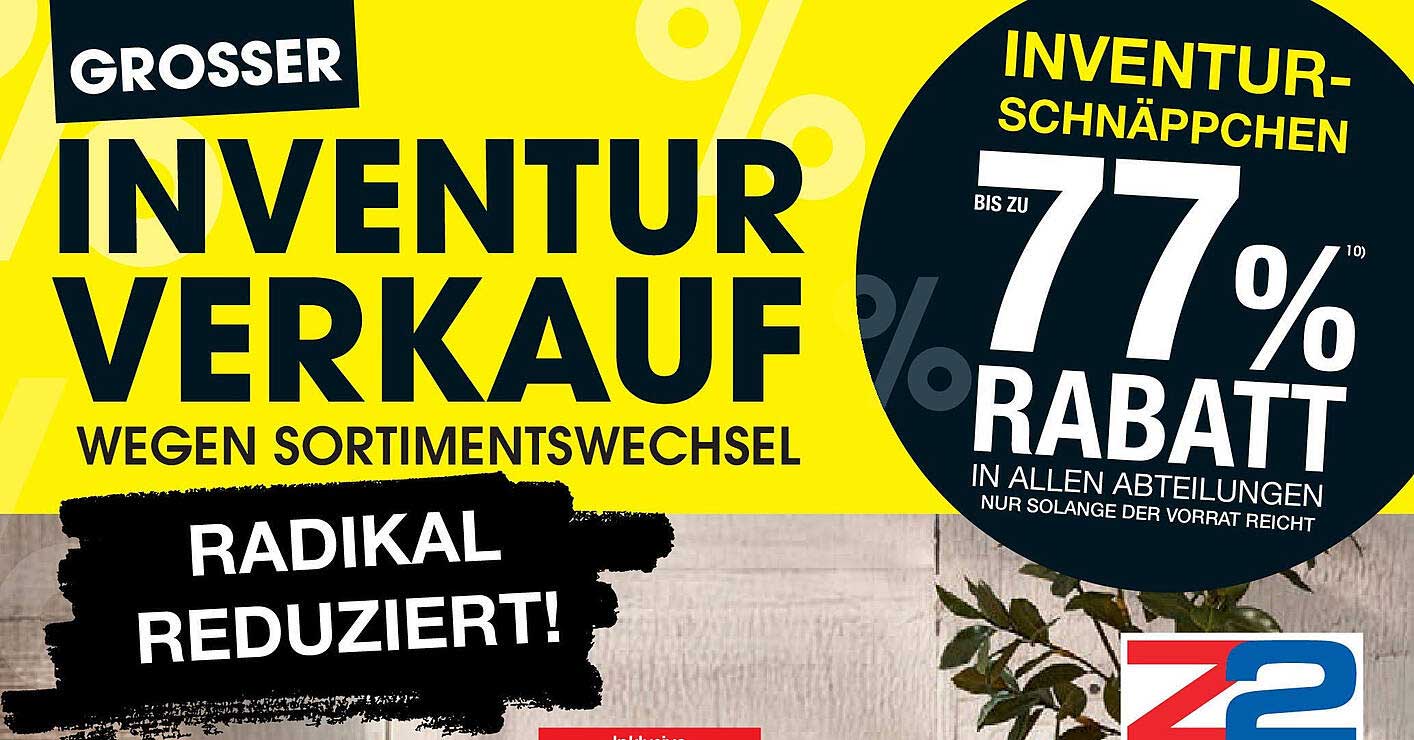GROSSER INVENTURVERKAUF WEGEN SORTIMENTSWECHSEL