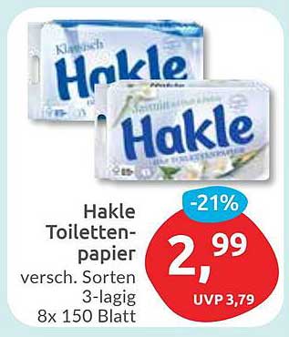 Hakle Toilettenpapier - 3-lagig, 8x150 Blatt in verschiedenen Sorten