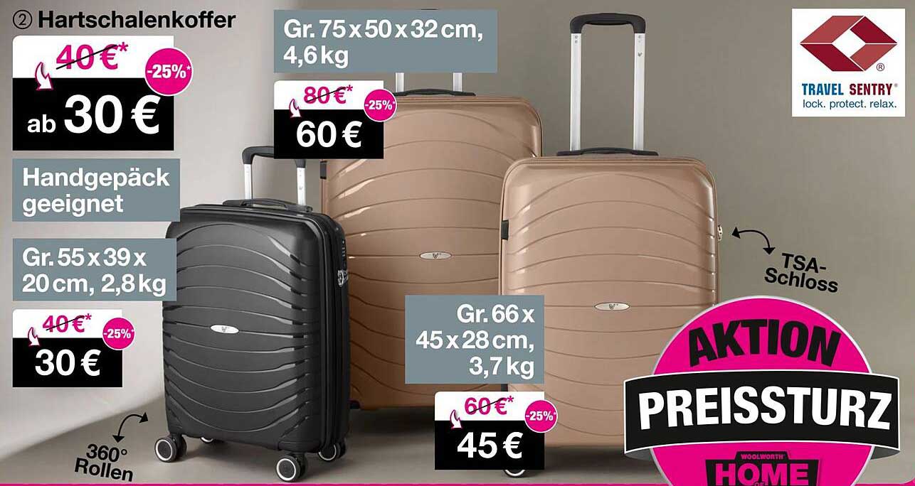 Hartschalenkoffer ab 30 € – Aktion Preissturz