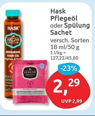 Hask Pflegeöl oder Spülung Sachet - Verschiedene Sorten