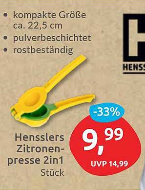 Hensslers Zitronenpresse 2in1