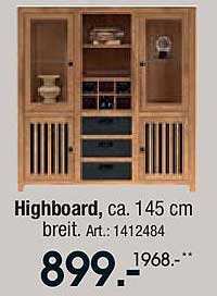 Highboard, ca. 145 cm breit. Art.-Nr.: 1412484