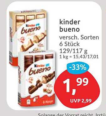 kinder bueno 6 Stück - versch. Sorten