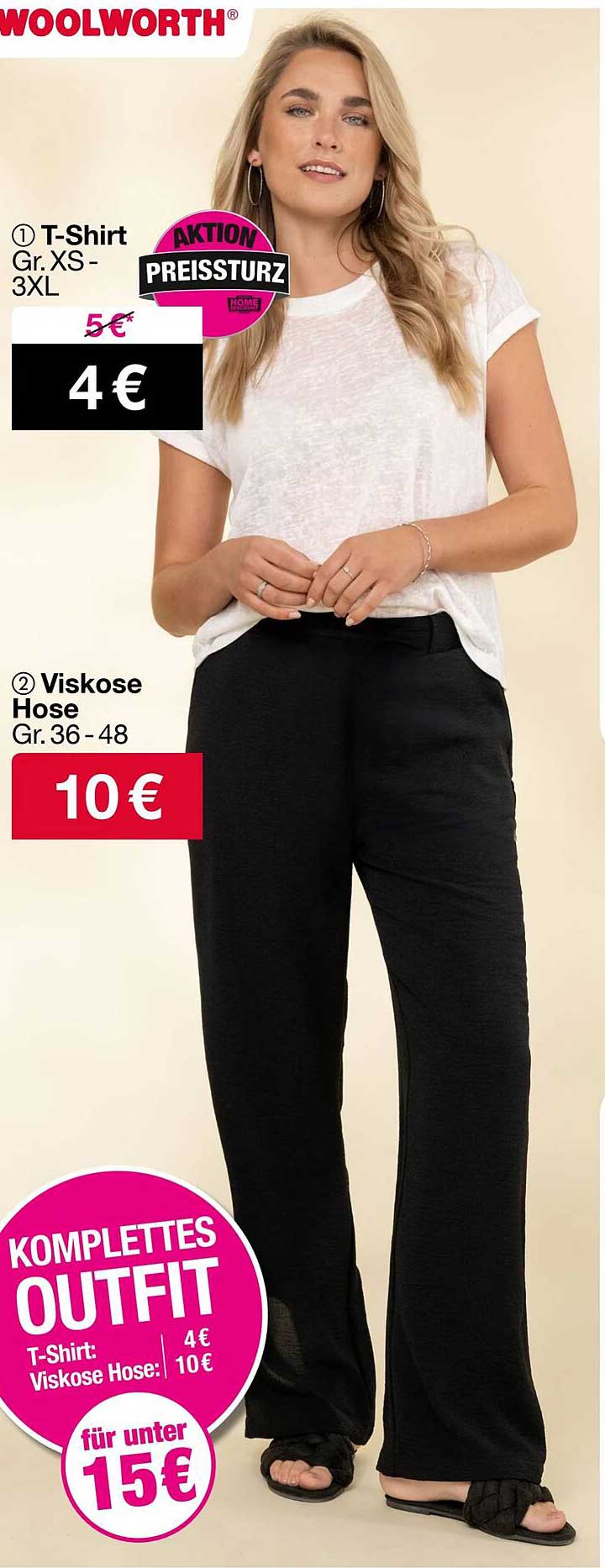 Komplettes Outfit: T-Shirt und Viskose Hose für unter 15€