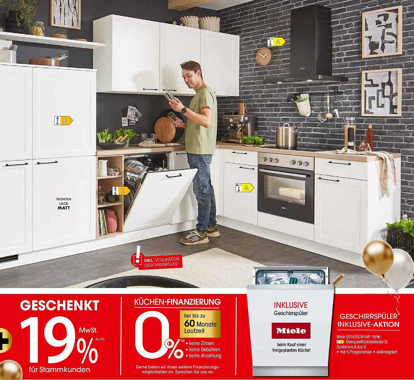 Küchenangebot mit Miele Geschirrspüler