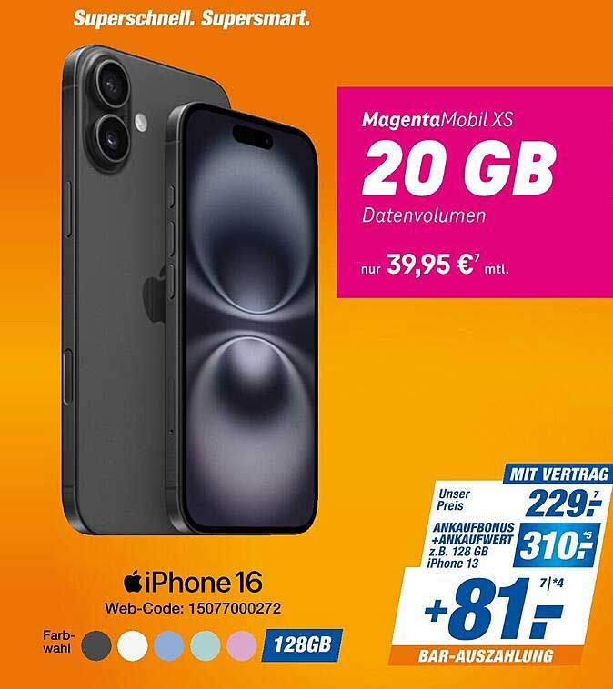 MagentaMobil XS – 20 GB Datenvolumen für nur 39,95 € monatlich