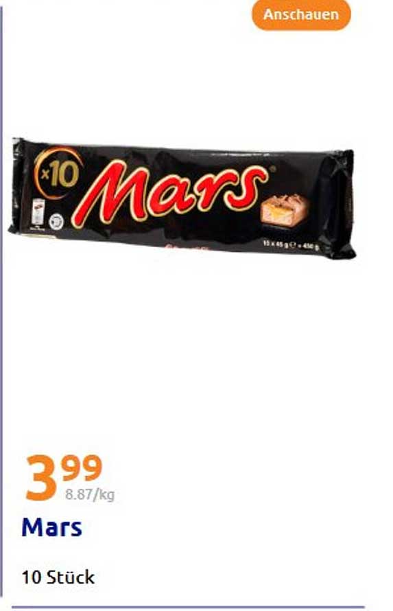 Mars Schokoladenriegel 10 Stück