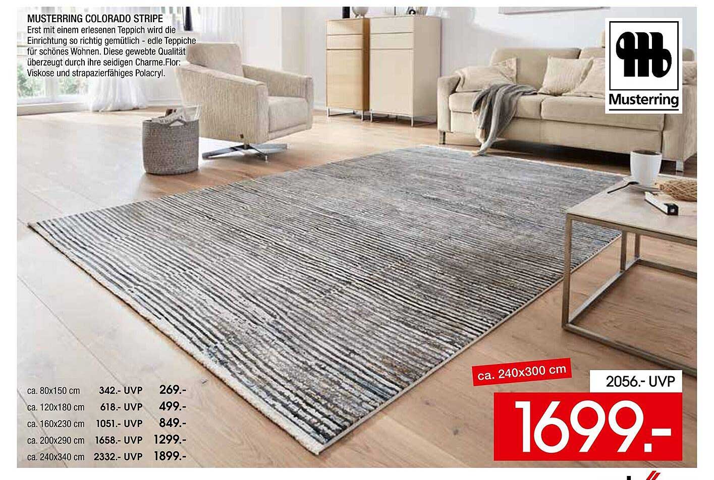 MUSTERRING COLORADO STRIPE Teppich in verschiedenen Größen