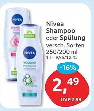 Nivea Shampoo oder Spülung - verschiedene Sorten 250/200 ml