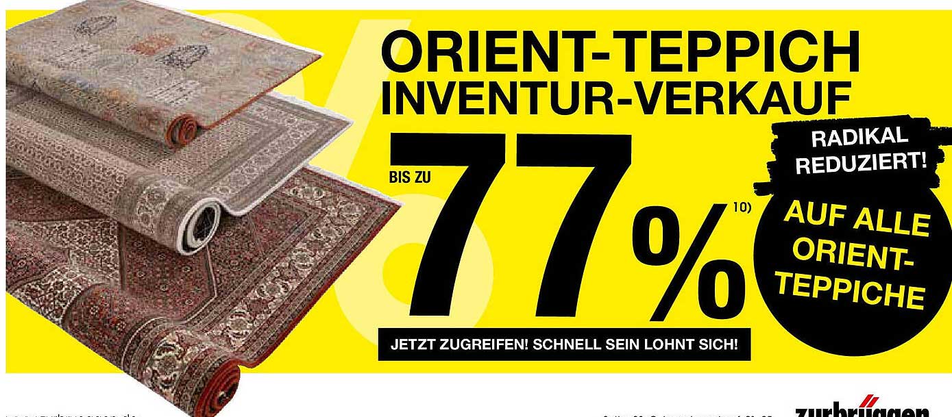 Orient-Teppich Inventur-Verkauf - Bis zu 77% reduziert