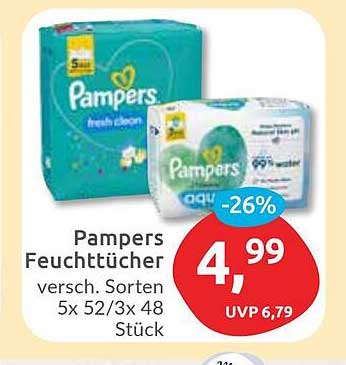 Pampers Feuchttücher 5x 52/3x 48 Stück zum Sonderpreis