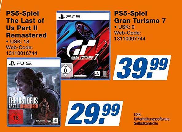 PS5-Spiel The Last of Us Part II Remastered und Gran Turismo 7
