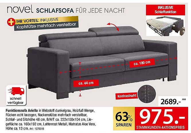Schlafsofa Ariella für jede Nacht