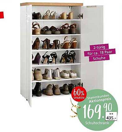 Schuhschrank 2-türig für ca. 18 Paar Schuhe