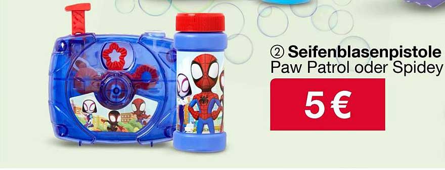 Seifenblasenpistole Paw Patrol oder Spidey