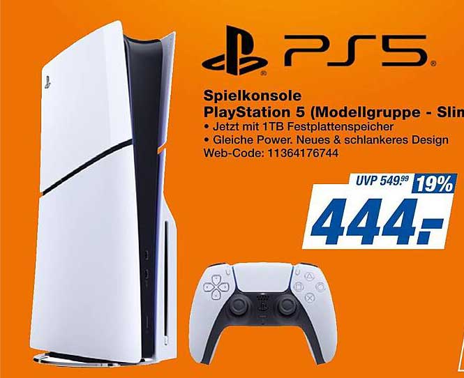 Spielkonsole PlayStation 5 (Modellgruppe - Slim) - Jetzt mit 1TB Festplattenspeicher
