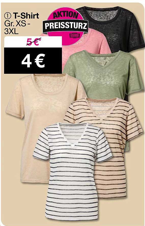T-Shirt Gr. XS - 3XL für nur 4 € (statt 5 €)