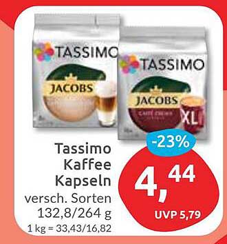 Tassimo Kaffee Kapseln – versch. Sorten 132,8/264 g