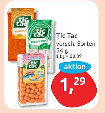 Tic Tac – verschiedene Sorten 54 g für nur 1,29 €