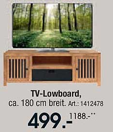 TV-Lowboard, ca. 180 cm breit. Art.: 1412478