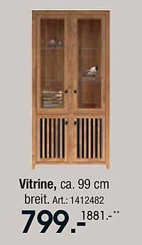 Vitrine, ca. 99 cm breit. Art.: 1412482
