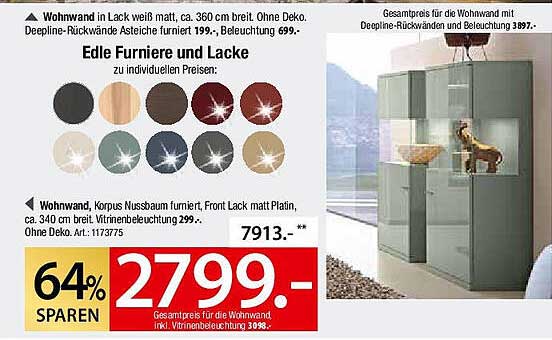 Wohnwand in Lack weiß matt – Modernes Wohnambiente für Ihr Zuhause